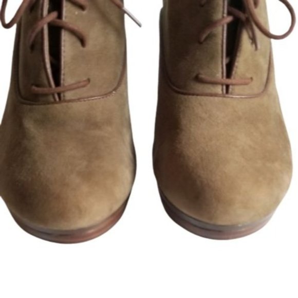 Sofft Mya Oxford Lace-Up Heels Ash Gray Suede 10M New - Picture 2 of 9